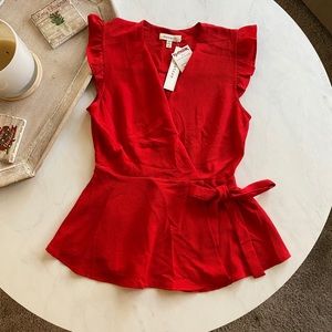 Red Peplum Blouse